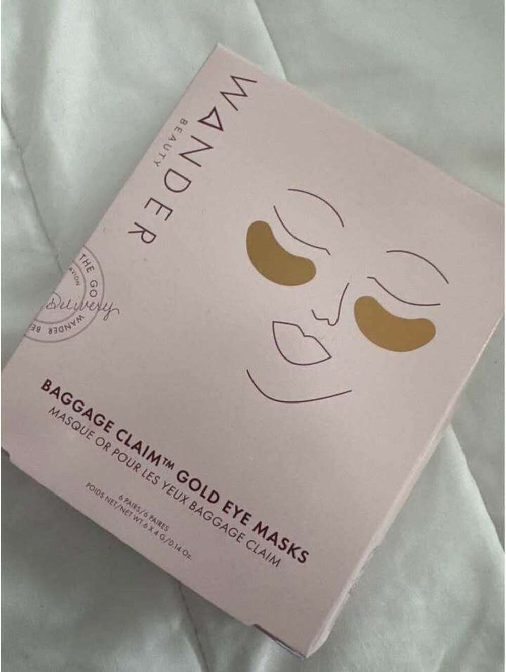 Wander Beauty Baggage Claim Gold Eye Mask